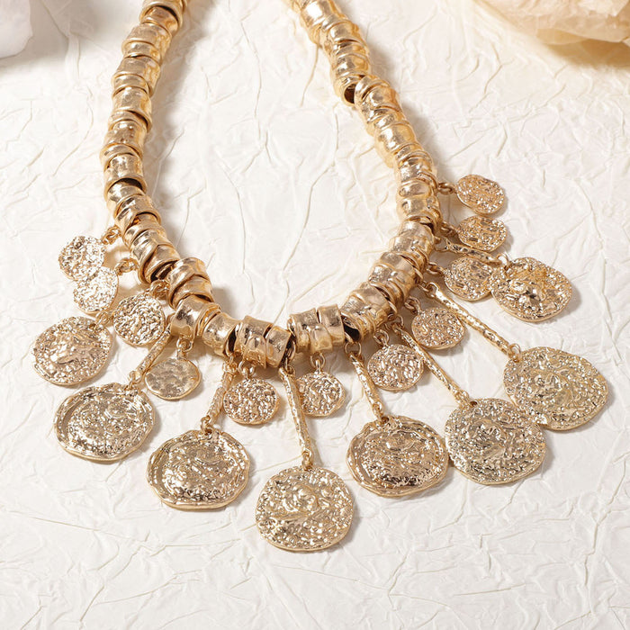 Wholesale Irregular Geometry Tassel Pendant Alloy Women Necklace