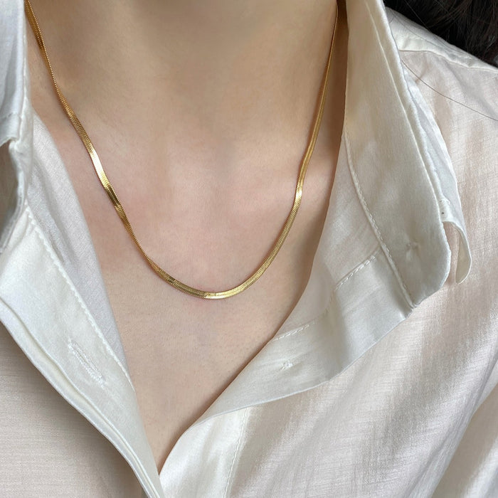 Wholesale Golden clavicle chain necklace is simple and high-end. Snake bone chain necklace