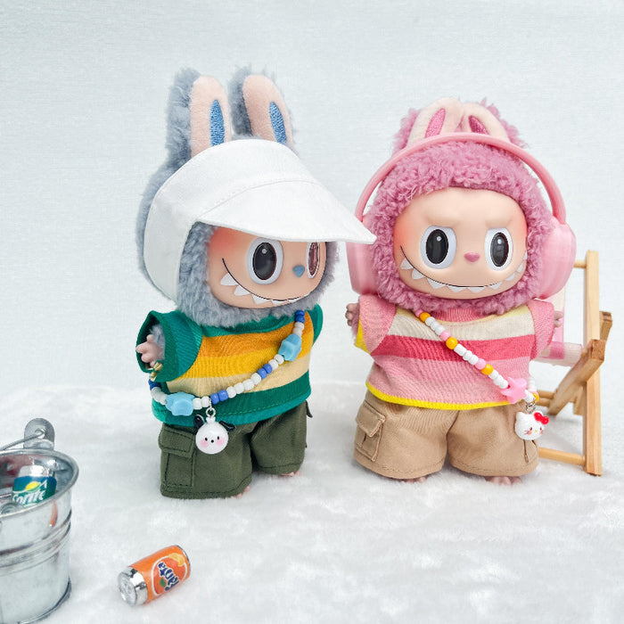 Wholesale Vinyl Doll Clothes Colorful Striped suit