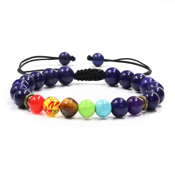 Wholesale new colorful bracelet volcanic stone Tiger Eye Stone woven rope adjustable bracelet jewelry