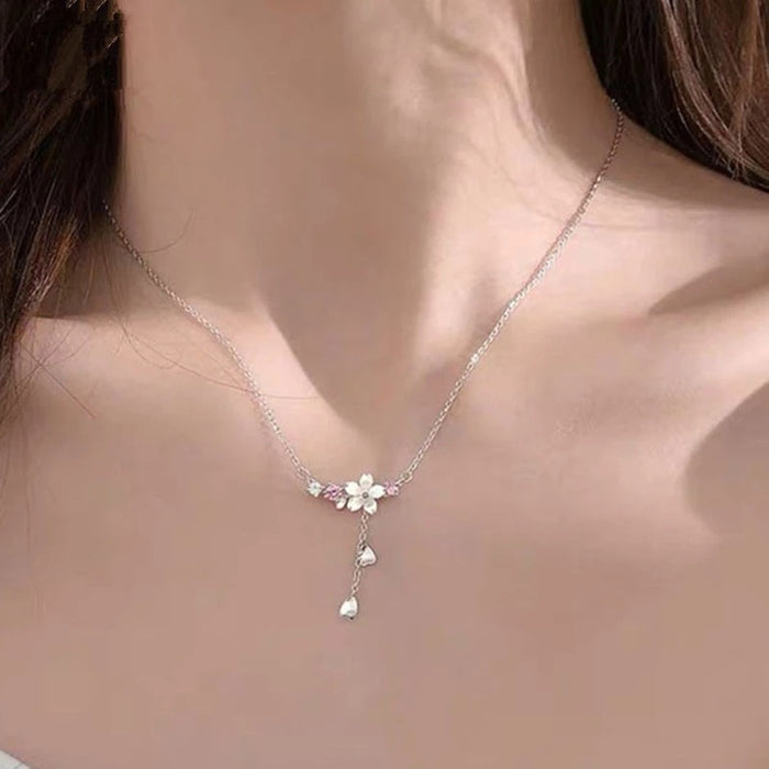 Wholesale New shell cherry blossom necklace with niche temperament collarbone chain