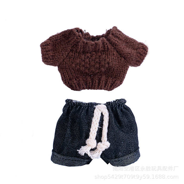 Wholesale Doll clothes Pendant Clothes Knitted Sweater with Jeans Replacement Shoe Keychain Vinyl Doll