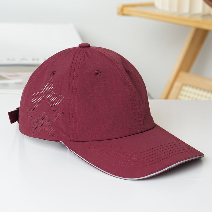 Wholesale Quick drying waterproof baseball cap, casual duckbill cap, perforated breathable reflective cap