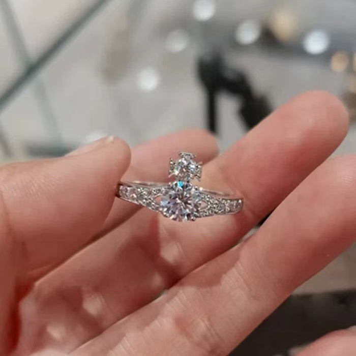Wholesale Light Luxury Full Diamond Saturn Ring