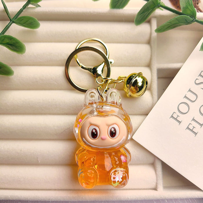 Wholesale Creative oil-filled quicksand bottles keychain