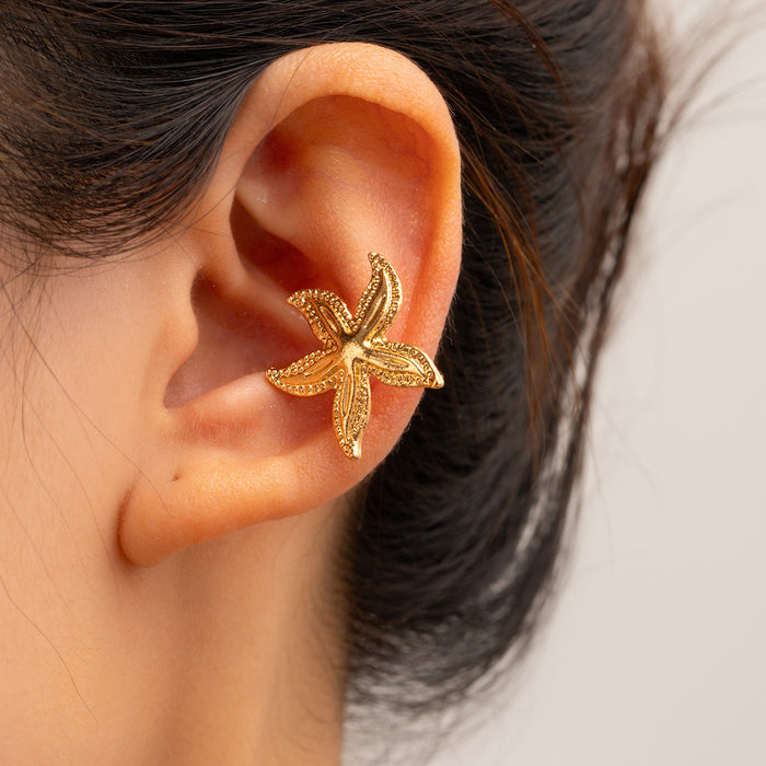 Wholesale Fashionable alloy earrings with light luxury and high-end feel, flower moon sun ear clip, ear bone clip
