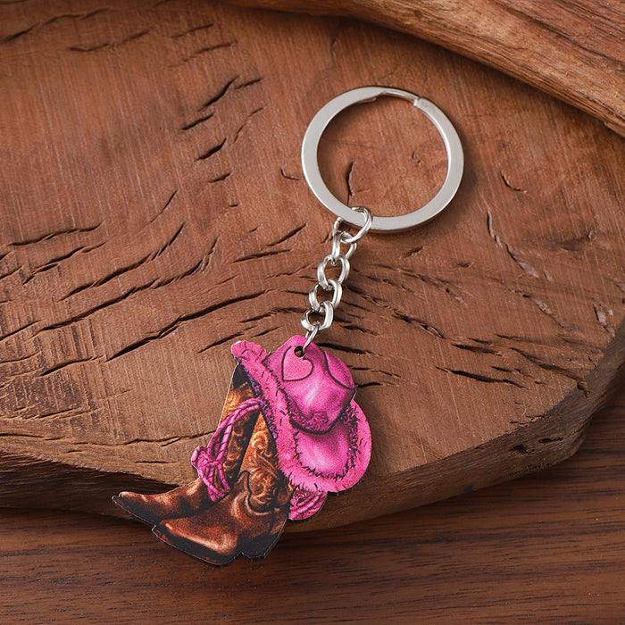 Wholesale Western Keychain Wooden Pendant