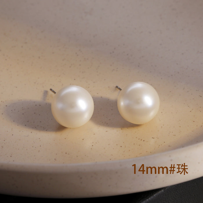 Wholesale Silver Needle Pearl Silver Ear Nail Strong Light Retro Earrings