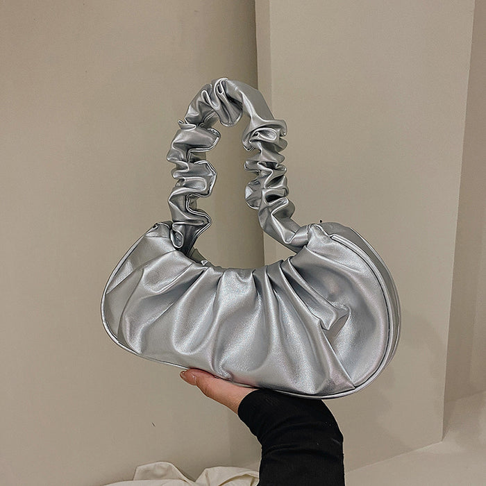 Wholesale New solid color cloud pleated bag, minimalist shoulder bag