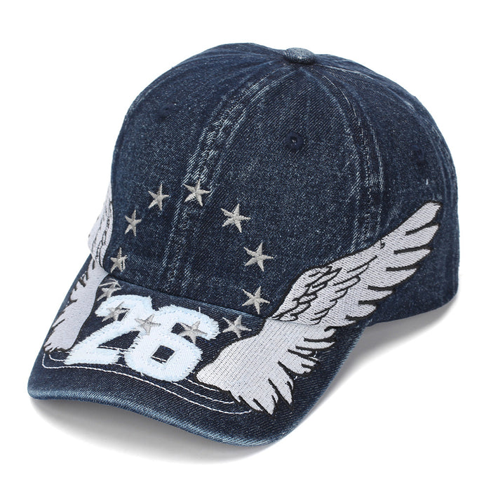 Wholesale Boutique Cowboy Baseball Cap with Wing Embroidery and Sun Protection