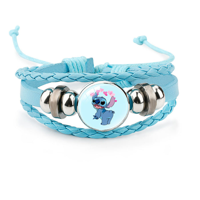 Wholesale Cute Cartoon Multi-Layer Braided Leather Beaded Bracelet