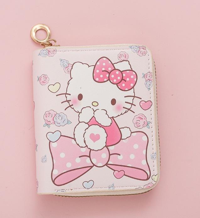 Wholesale Cute Short Waterproof Zip Wallet with Kitten Design
