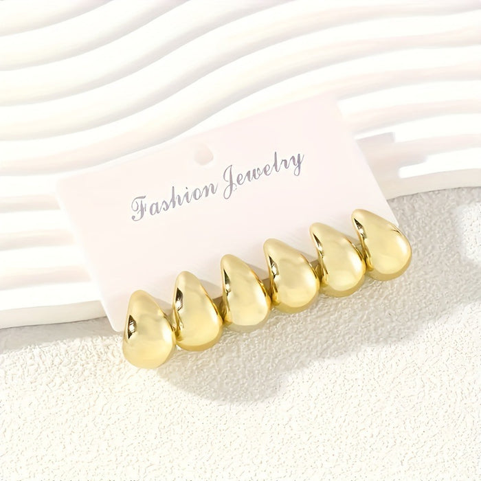 Wholesale Water droplet earring set macaron color niche high-end temperament ear accessory