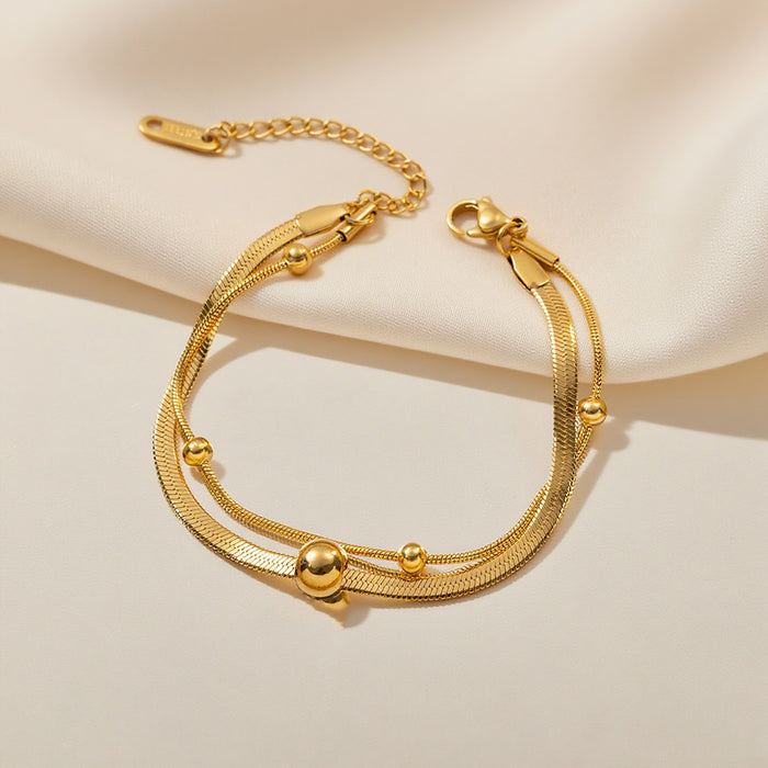 Wholesale 2pcs Simple and stylish  snake chain cross- hop jewelry chain set stainless steel chain necklace