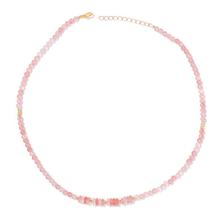 Wholesale 4mm stone bead necklace adjustable  collarbone necklace