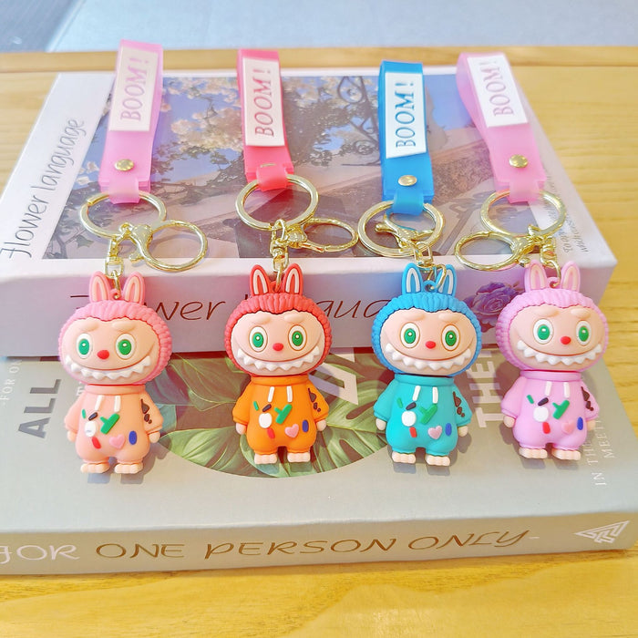 Wholesale Cross-Dressing Cartoon Keychain Cute School Bag Pendant Car Key Chain Doll Machine Gift