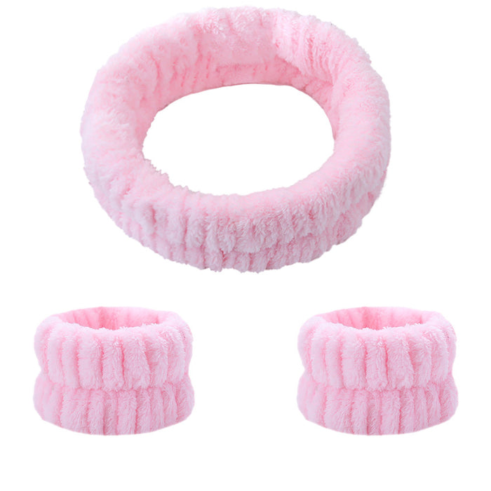 Wholesale Hairbands and Wristbands Set Hot Selling Women' s Face Wash Non-Slip Headband Pleated Hair Accessories Hairbands