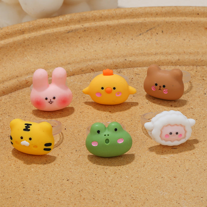 Wholesale Children's Fun Ring Mini Girl Children's Ring Soft Girl Cute Sheep Frog Bear