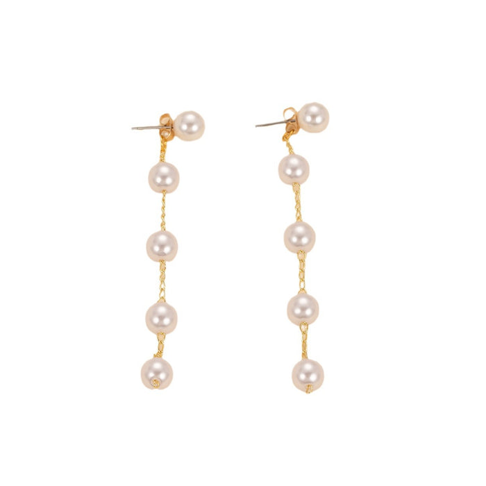 Wholesale Pearl Earrings, a Pair of Pendant Earrings, Long Pearl Chain Tassel Earrings