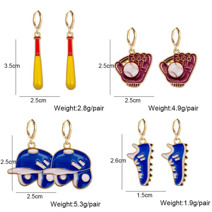 Wholesale Baseball Earrings Cartoon Baseball Oil Drop Pendant Earrings JDC-ES-YaChen018