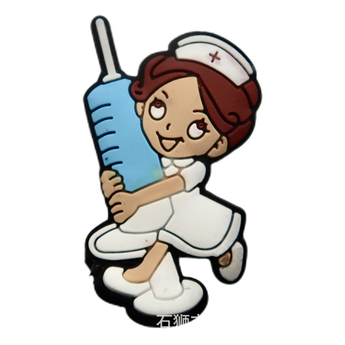 Wholesale 100pcs Medical Angel Cartoon Hole Shoes Decorative Buckle Shoe Flower Buckle Cute Hole Bag Accessories