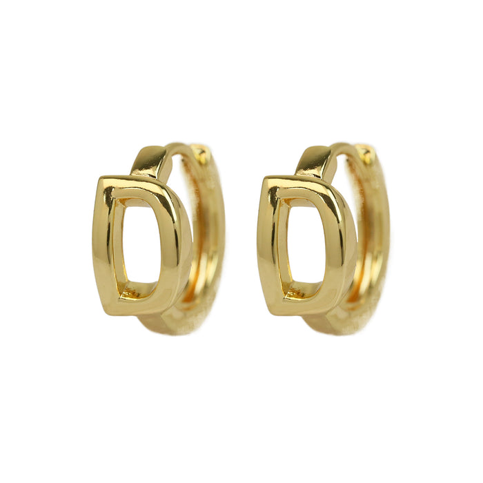 Wholesale  18k gold high-polished brass simple 26 English letters earrings