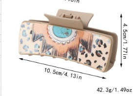 Wholesale Western Style Sunflower Cactus Leather Hairpin Combination suit Shark Clip Women' s Grab