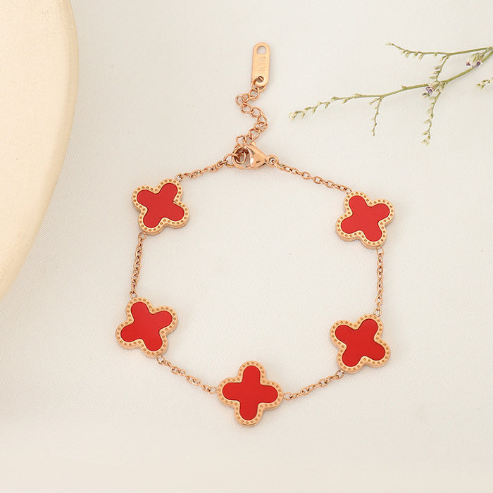 Wholesale Clover bracelet for  Five-Flower fritillary clover all-match bracelet