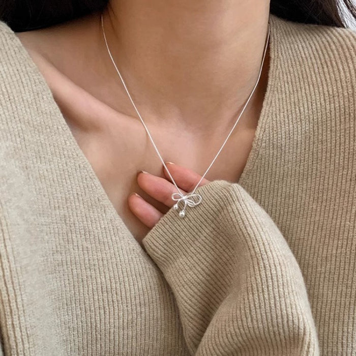 Wholesale  S925 Sterling Silver Butterfly Necklace Gift Female Niche Personalized Pendant