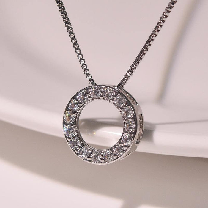Wholesale Round Pendant Necklace Personalized Geometric Simple Clavicle Chain Women's Accessories