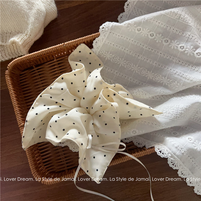 Wholesale Advanced texture polka dot bow square headband ponytail headpiece tie hair accessory