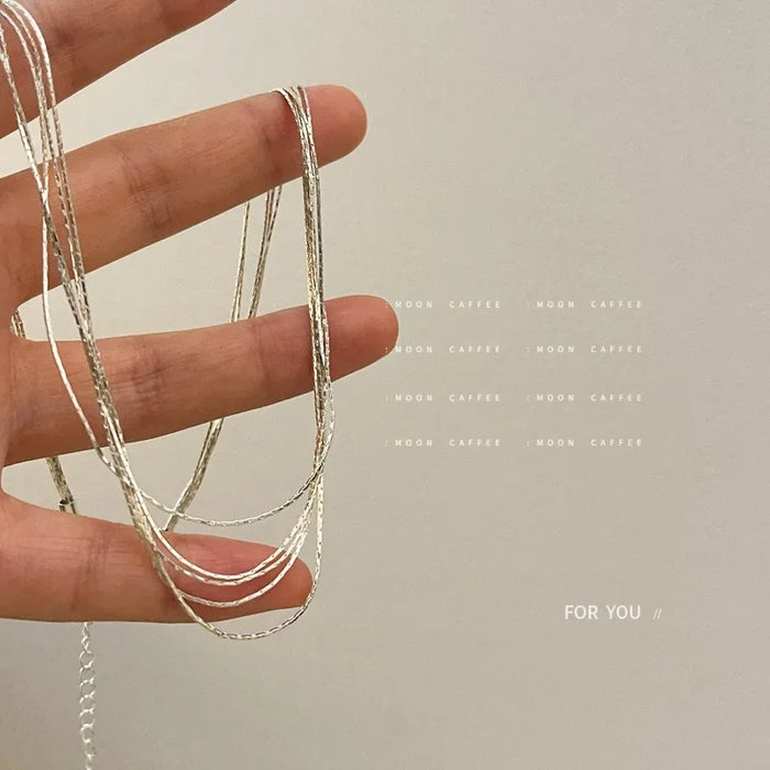 Wholesale Multi layered thin necklace with retro style collarbone chain and neck chain