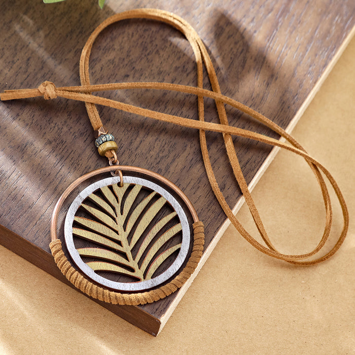 Wholesale Retro Bohemian Tassel Pendant Necklace Zinc Alloy Electroplated Geometric Pendant MOQ≥2