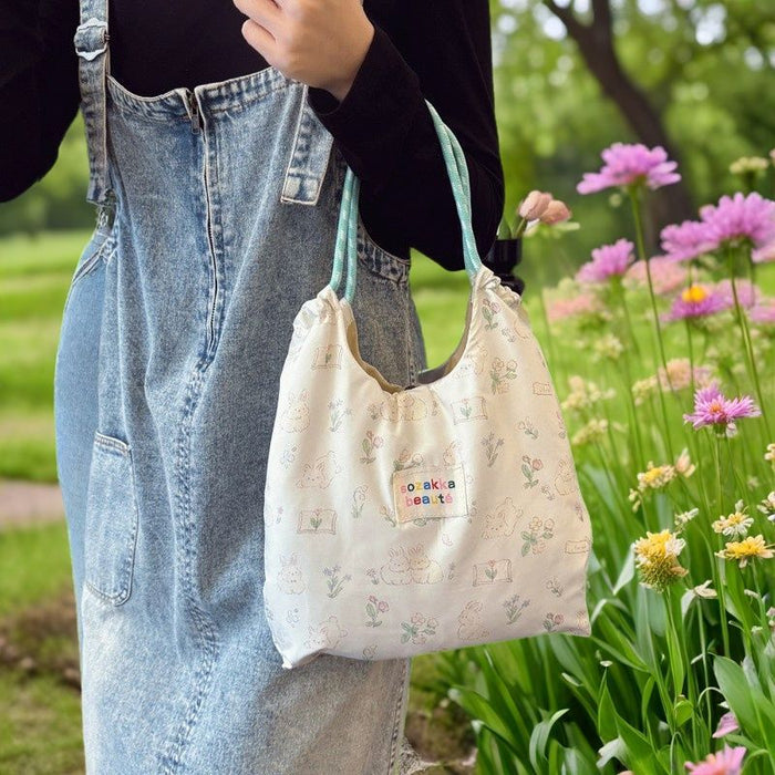 Wholesale New Cute Single Shoulder Canvas Bag Single Shoulder Bag Large Capacity Handbag Tote Bag Commuter Bag