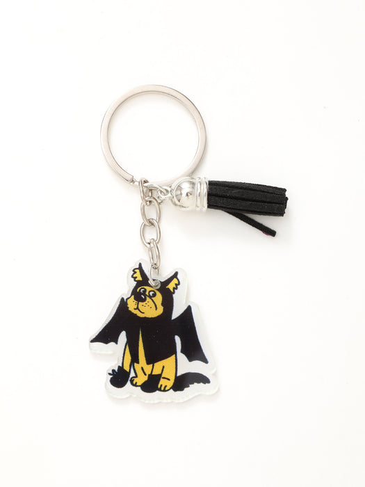 Wholesale Halloween Bat Pumpkin Head Witch Tassel Pendant Acrylic Keychain JDC-KC-YiTian017