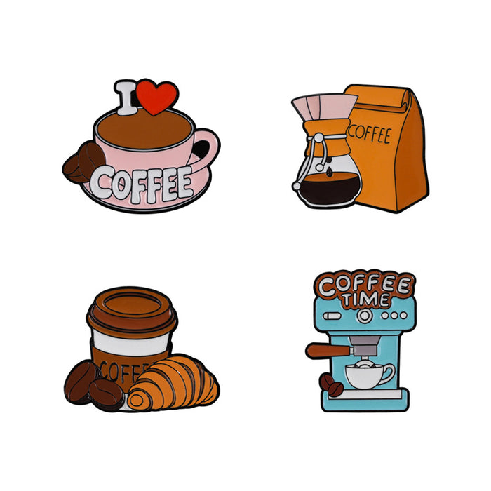 Wholesale Dripping Oil Coffee Series Brooch