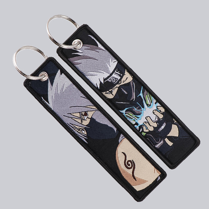 Wholesale Cartoon Anime Woven Label Keychain Pendant  Fabric Anime Peripheral