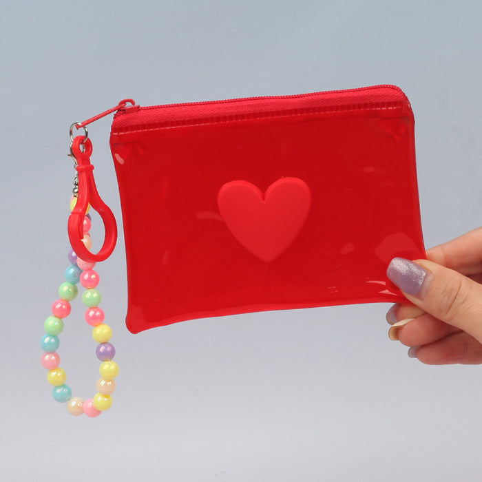 Wholesale Trendy Plush Coin Purse With Bead Chain And Zipper Macaron Purple Storage Bag Cute Fashion Accessory For Women Resale