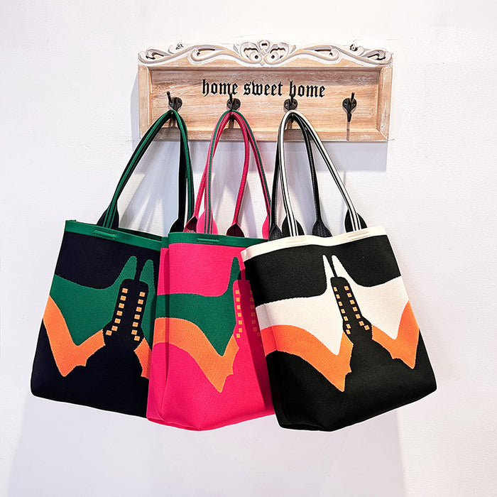 Wholesale Polyester Knitted Shoulder Bag JDC-SD-Shec001