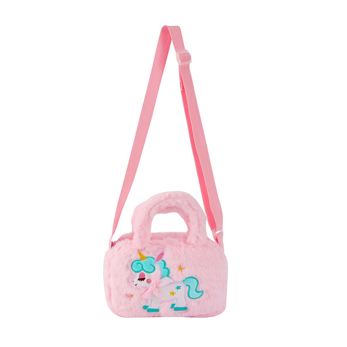 Wholesale Cartoon Unicorn Plush Square Shoulder Bag