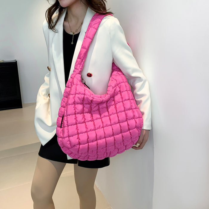 Wholesale Plaid Pleated Cloud Shoulder Crossbody Small Square Bag JDC-SD-Runj007