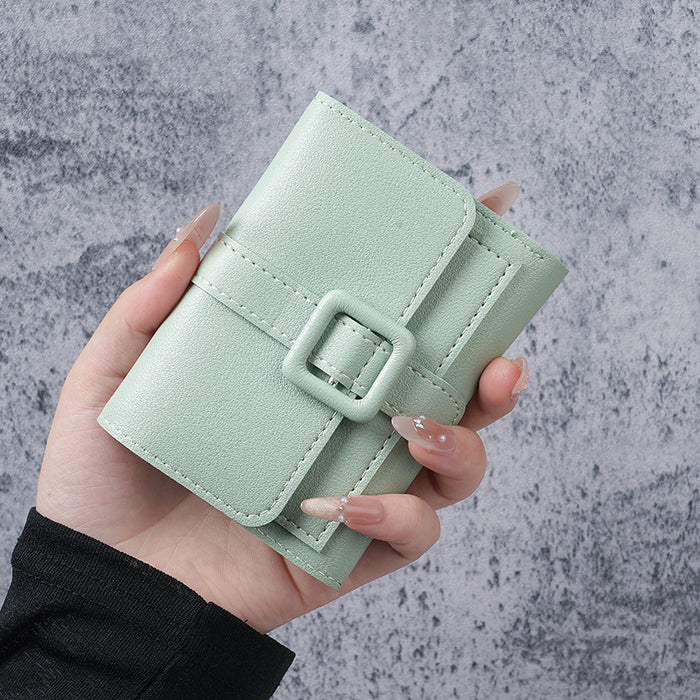 Wholesale Women' s Solid Color PU Leather Short Wallet Daily Matching Fashion Accessory