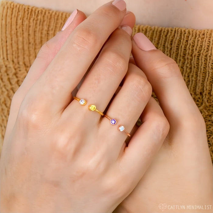 Wholesale Elegant and simple inlaid diamond copper zircon ring