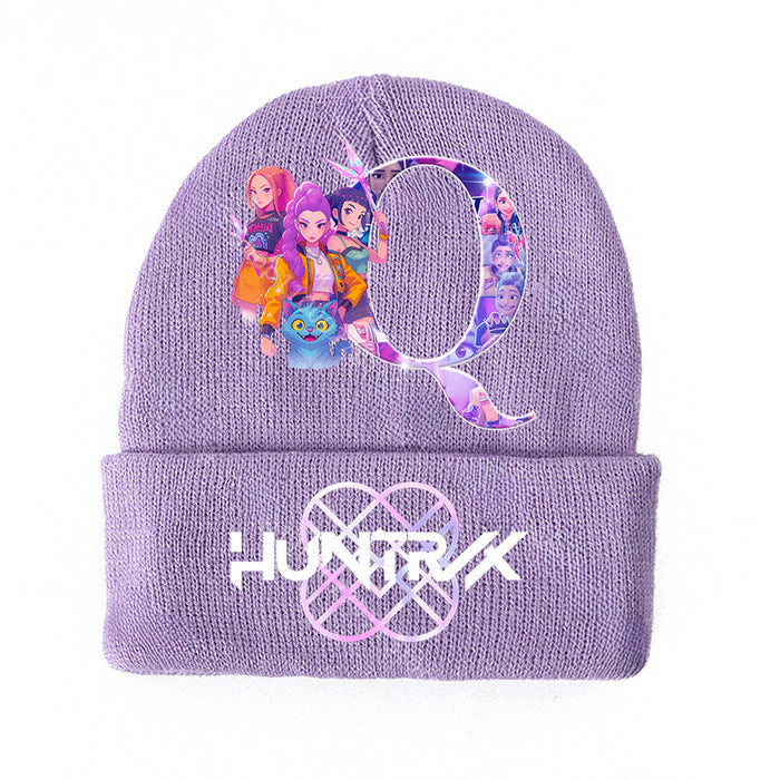 Wholesale KPOP Knitted Cartoon Letter Print hat