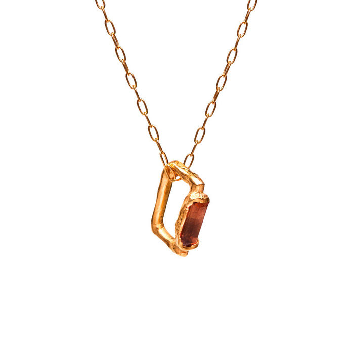 Wholesale Birthstone Zircon Pendant Necklace Clavicle Chain Gold plated