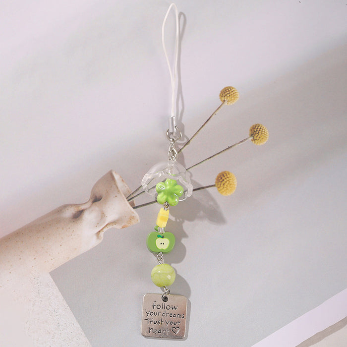 Wholesale Fruit Beaded Pendant Girly Ins Style Phone Chain Earphone Bag Versatile Pendant