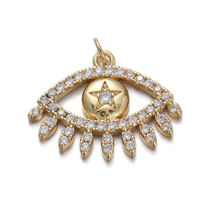 Wholesale Turkish Evil Eye Zircon Oil Drop Pendant JDC-PT-YJ009