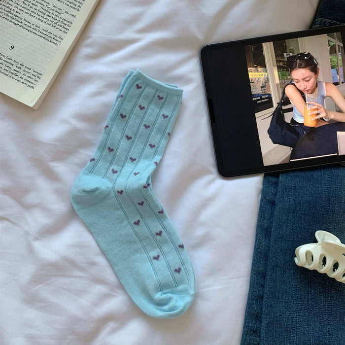 Wholesale Socks, color blocked, polka dot, heart-shaped, mid tube, high tube, stacked socks