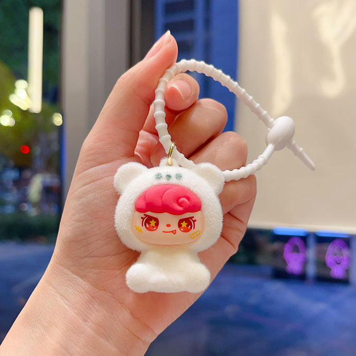 Wholesale Flocked  Keychain  Big Cousin Doll Pendant Accessory Exquisite Ornament Desktop Decoration Gift