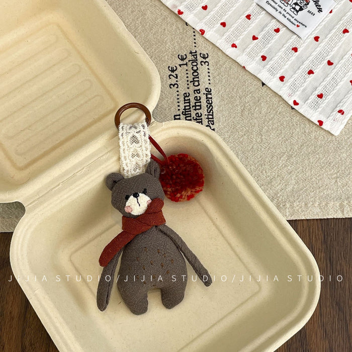Wholesale Bear Pendant Fabric Small Animal Keychain Bag Hanging Accessories